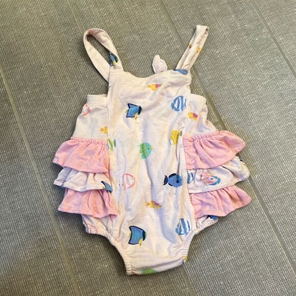 Angel dear fish print bubble romper 3-6M - Picture 1 of 4